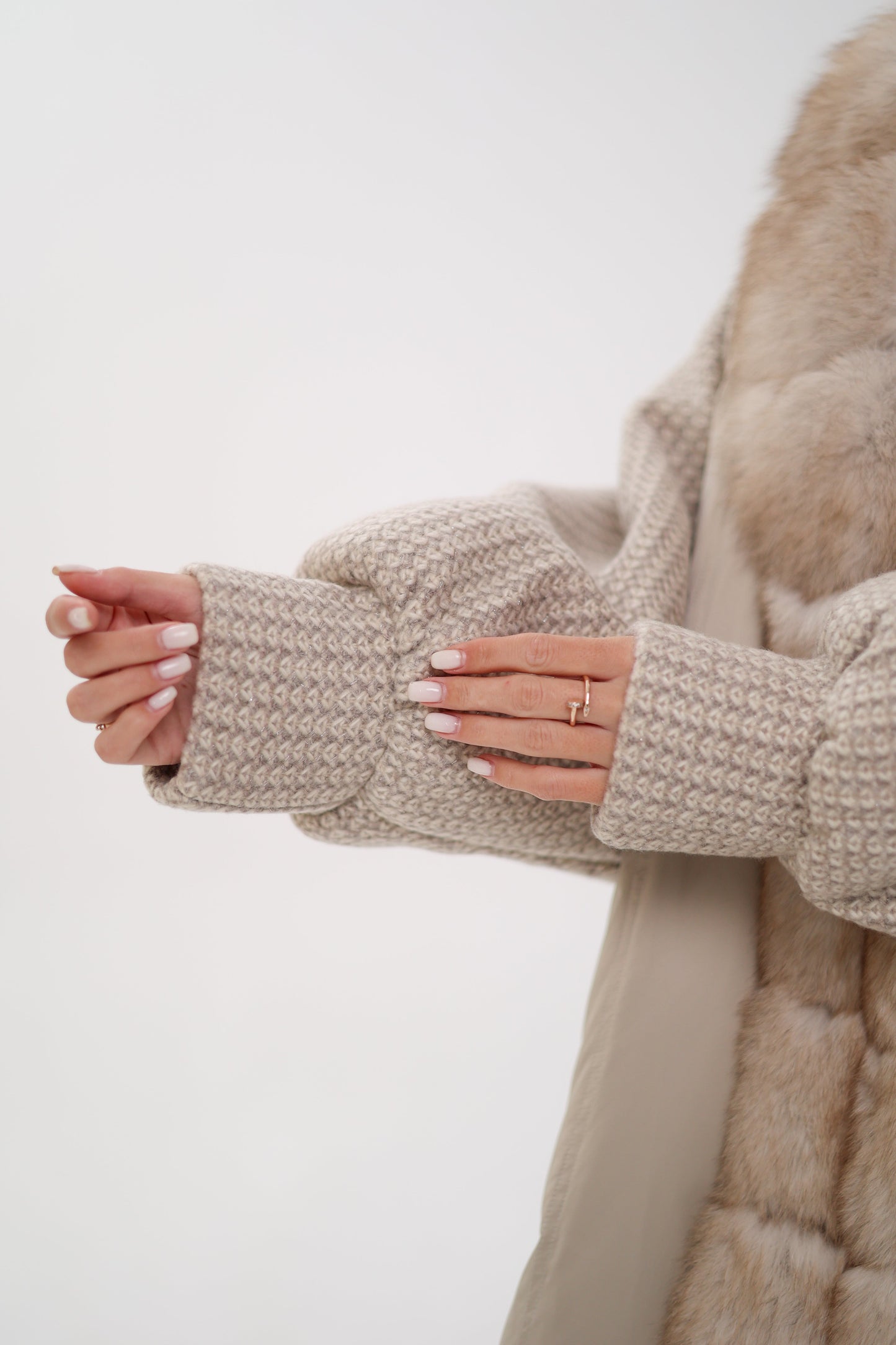Polar Fox Boucle Down Coat