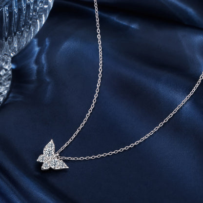 Sterling Silver Plated White Gold Moissanite Necklace