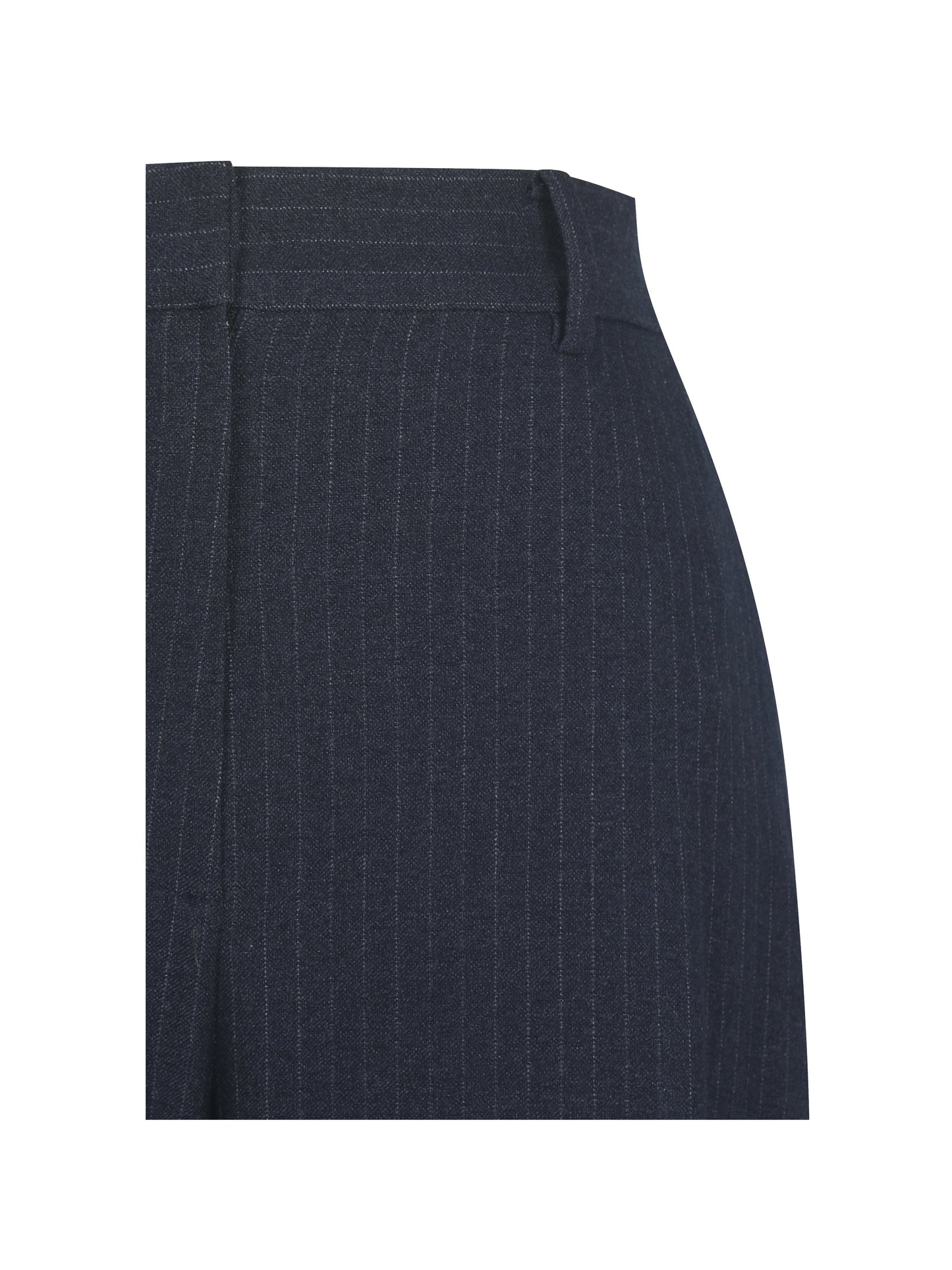 Quinnie Navy Striped High-Waisted Straight Leg Pant