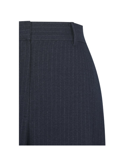 Quinnie Navy Striped High-Waisted Straight Leg Pant