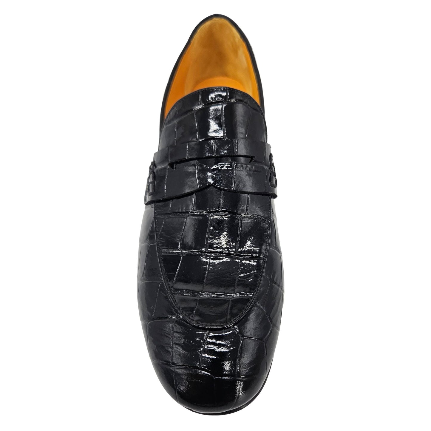 Madison Maison Black Croc-Embossed Leather Flat Loafers