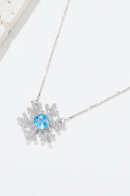 Topaz Snowflake Shape Necklace - Undeniably LUXE