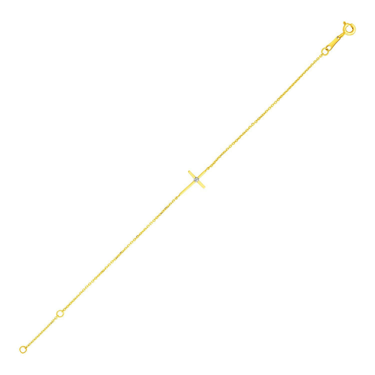 14K Yellow Gold Cross Children's Bracelet