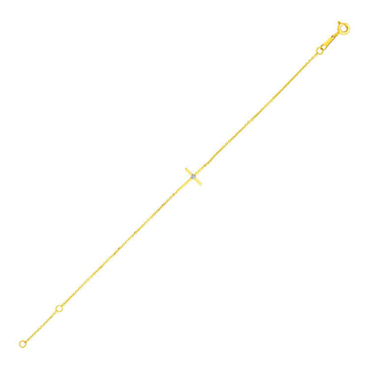 14K Yellow Gold Cross Children's Bracelet