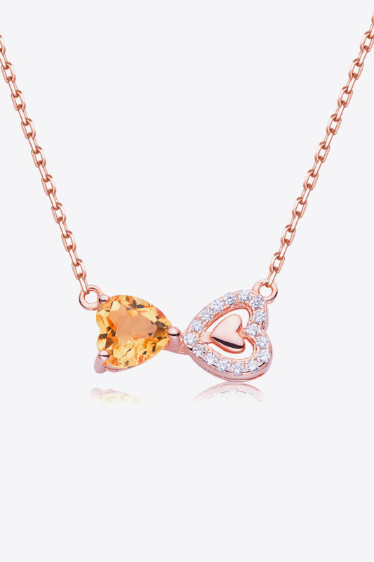 Citrine Heart Sterling Silver Necklace - Undeniably LUXE