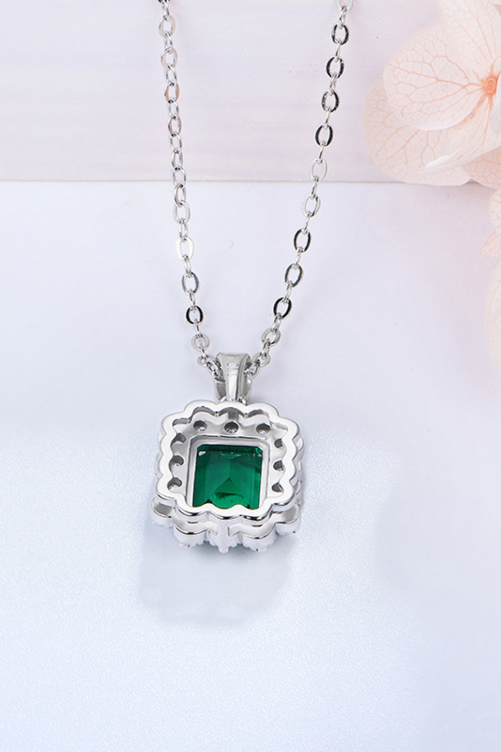1.5 Carat Emerald Pendant Sterling Silver Necklace - Undeniably LUXE