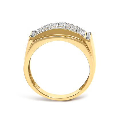 14K Yellow Gold Plated Sterling Silver 3/4 Cttw Diamond Band Ring