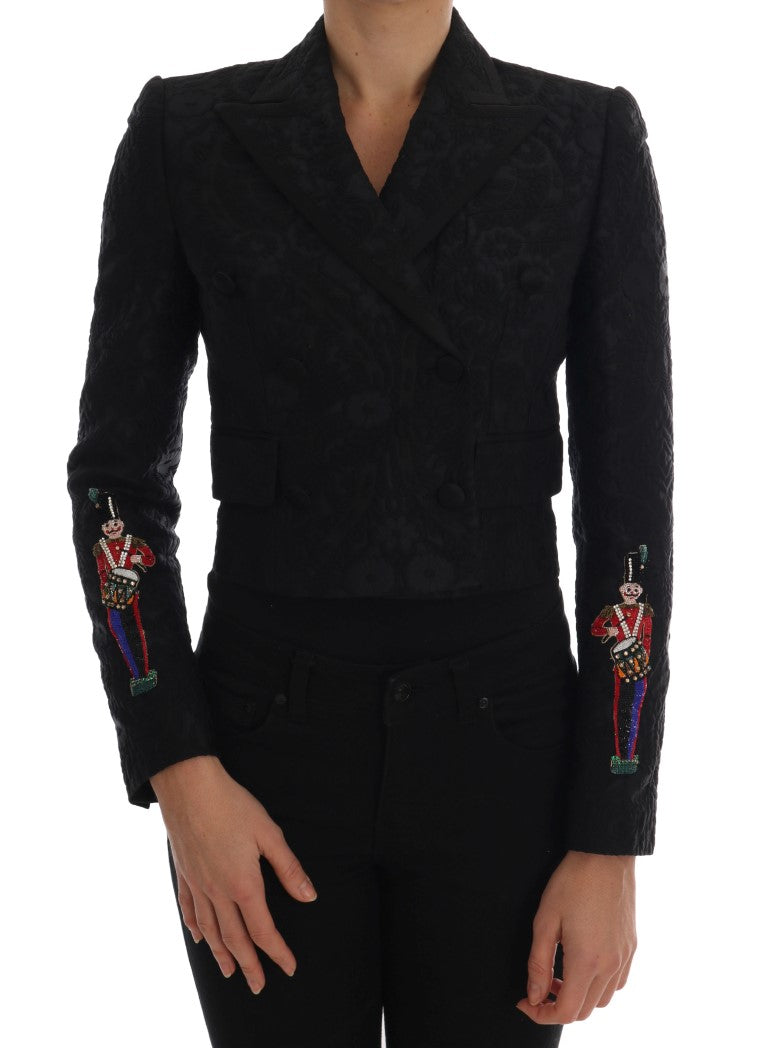 Dolce & Gabbana Black Fairy Tale Crystal-Embellished Brocade Blazer