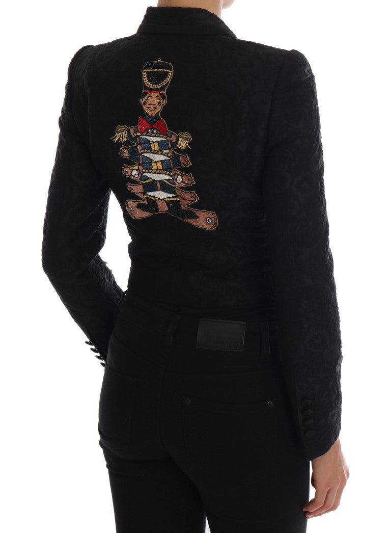 Dolce & Gabbana Black Fairy Tale Crystal-Embellished Brocade Blazer