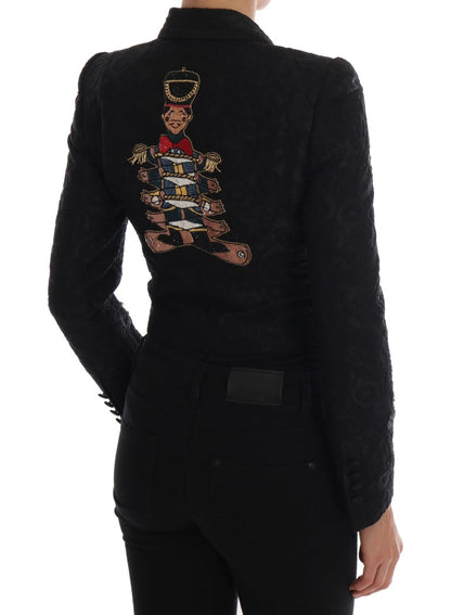 Dolce & Gabbana Black Fairy Tale Crystal-Embellished Brocade Blazer