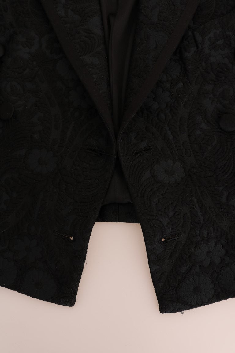 Dolce & Gabbana Black Fairy Tale Crystal-Embellished Brocade Blazer