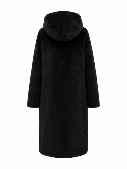 ⇆ Reversible Faux Fur & Suede Hooded Coat
