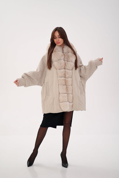 Polar Fox Boucle Down Coat