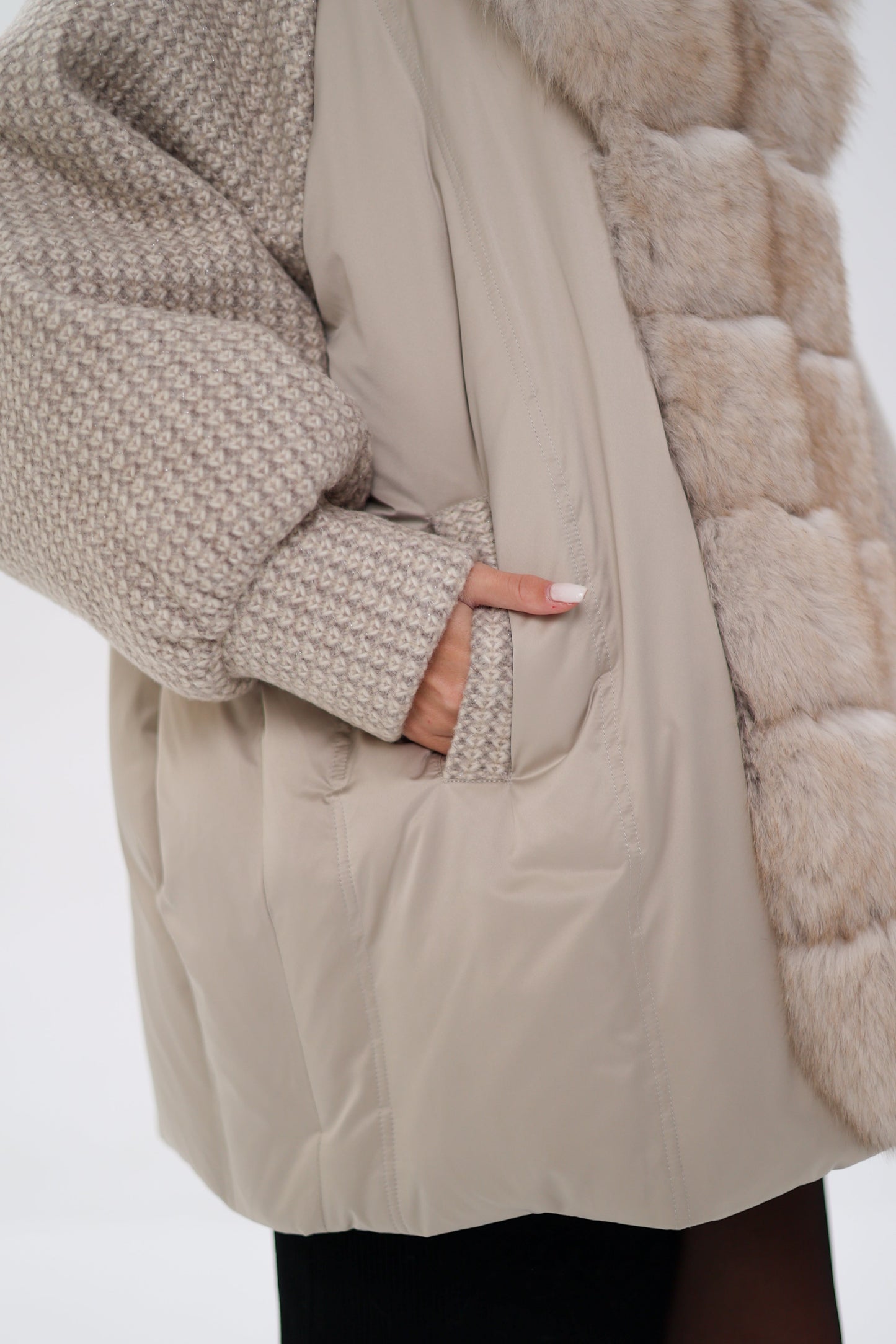 Polar Fox Boucle Down Coat