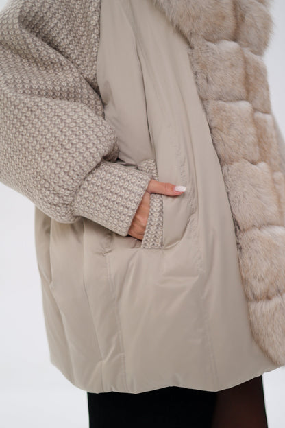 Polar Fox Boucle Down Coat