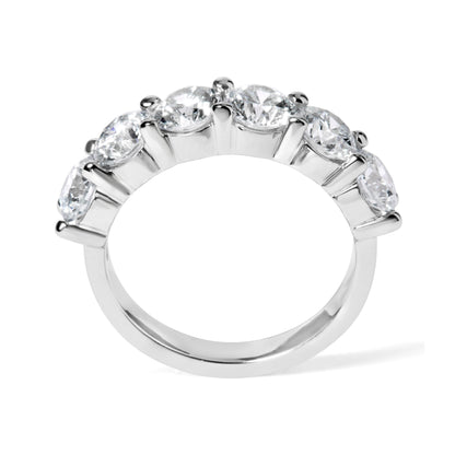 14K White Gold Lab-Grown Diamond Shared Prong 6-Stone Band Ring