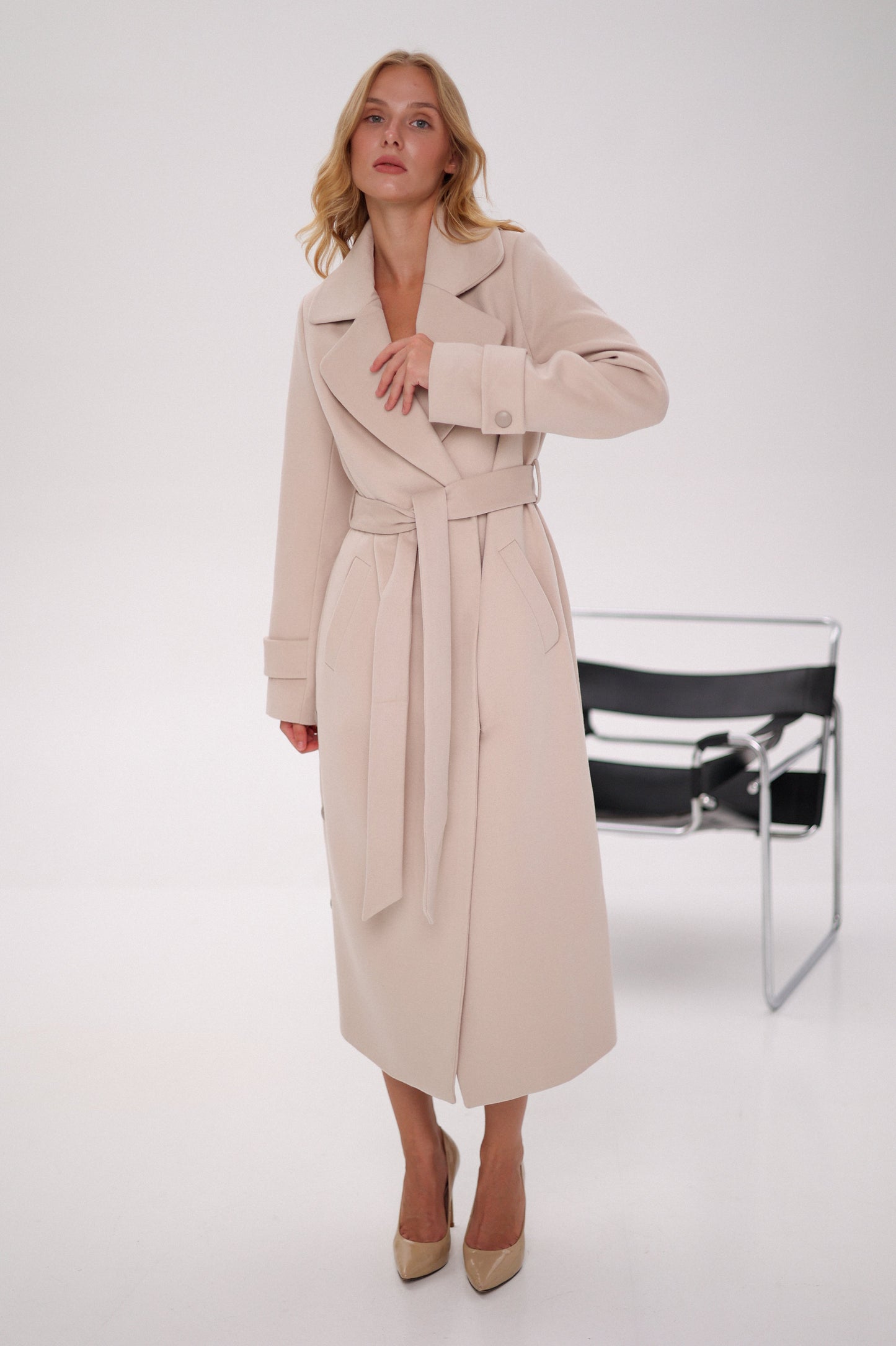 Camille Cashmere Blend Coat Beige