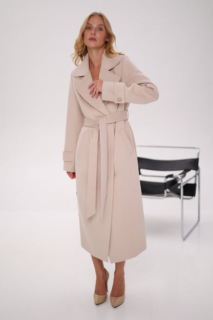 Camille Cashmere Blend Coat Beige