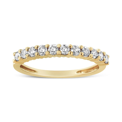 14K Yellow Gold Plated Sterling Silver 1/2 cttw Diamond Band Ring