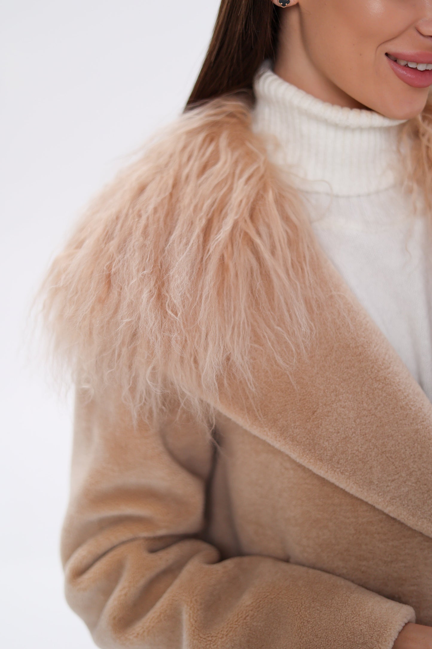 Lama Fur Virgin Wool Coat
