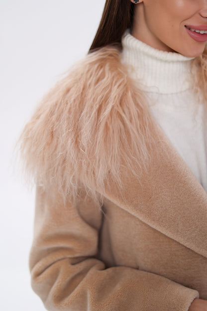 Lama Fur Virgin Wool Coat