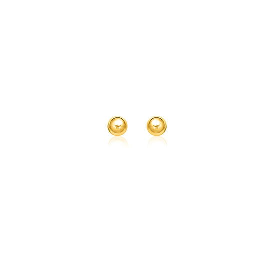 Yellow Gold Ball Stud Earrings