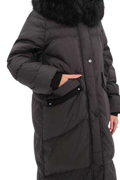 Genuine Fur Trim Down Fill Coat