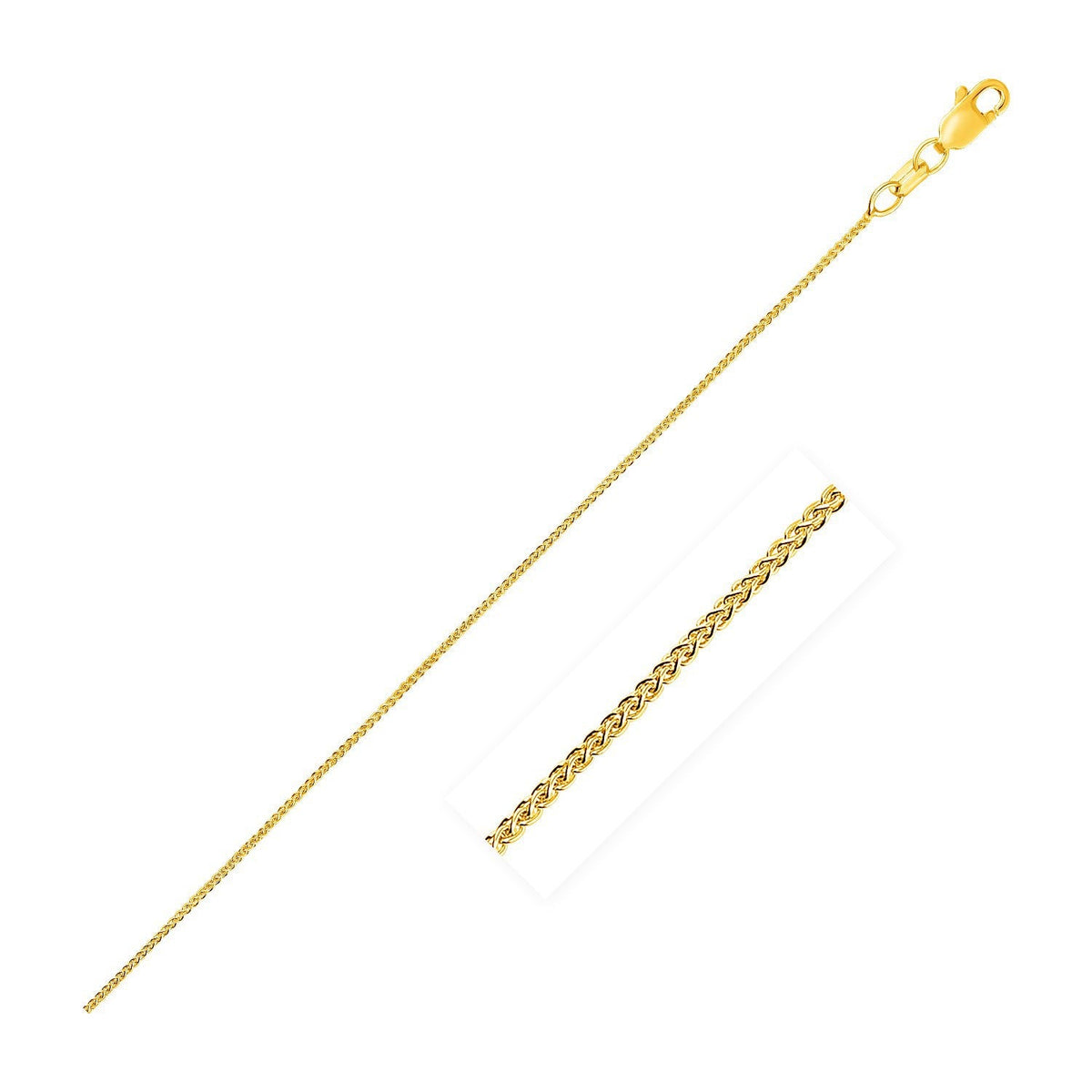 Yellow Gold Wheat Chain Necklace