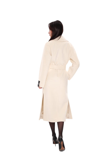 Premium 100% Australian Merino Wool Coat in Marshmallow