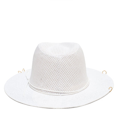 Antonella Double Chain Pierced Hat in White