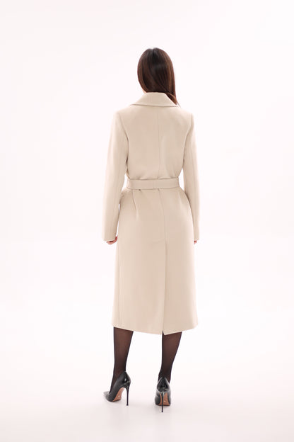 Denise Cashmere Blend Overcoat Nude