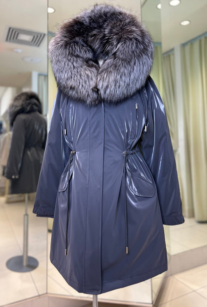 Silver Fox Fully Lined Hood Rabbit Insulated Parka