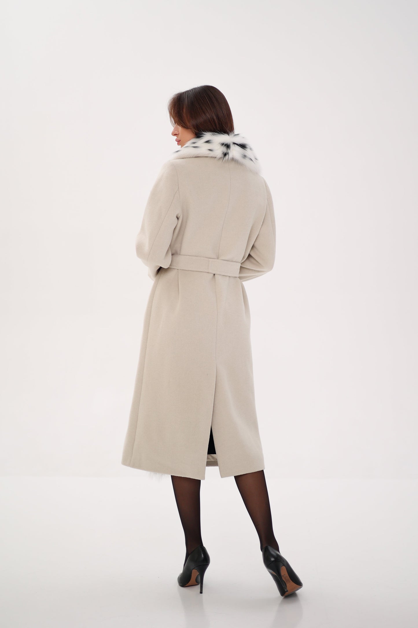Arctic Fox Virgin Wool Wrap Coat