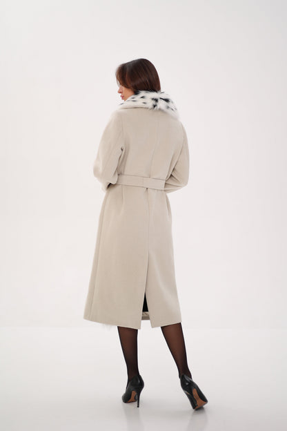Arctic Fox Virgin Wool Wrap Coat