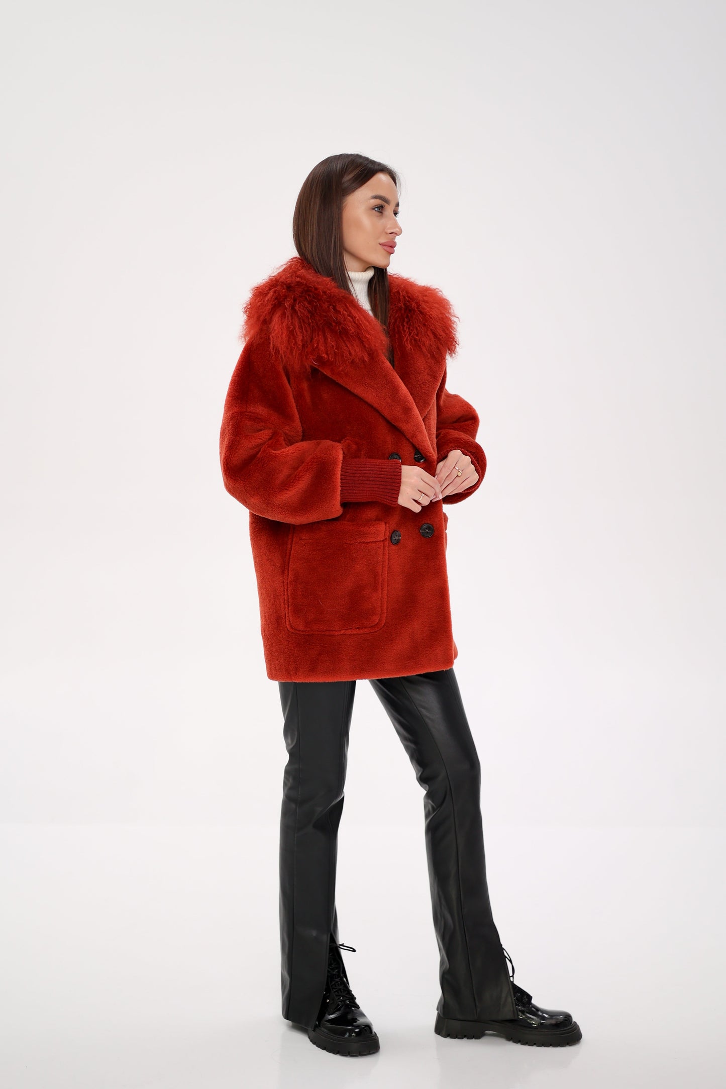 Lama Fur Peruvian Wool Coat
