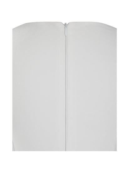 Iliana White Pearl Chain Embellished Midi Dress