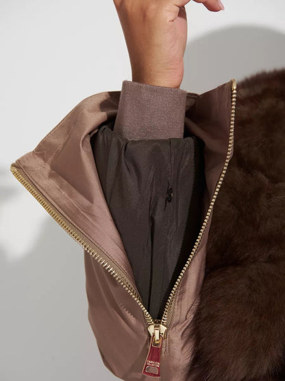 Polar Fox Fur Trim Rabbit Fur Insulated Parka