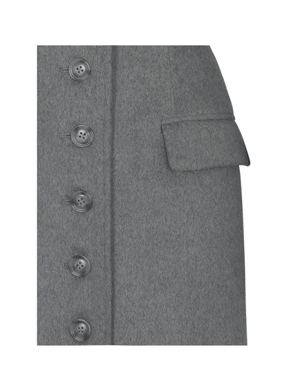 Faye Grey Wool Blend Single-Breasted Coat with Removable Faux Fur Collar