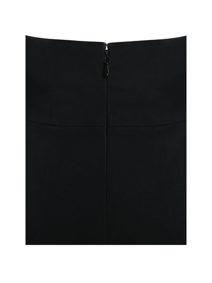 Ignacia Office Casual Black and White Halter Mini A-line Dress