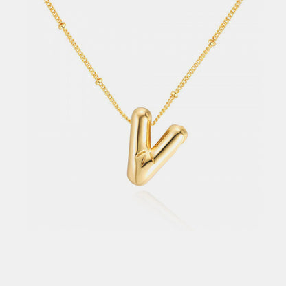 Gold-Plated Bubble Initial Necklace - Undeniably LUXE
