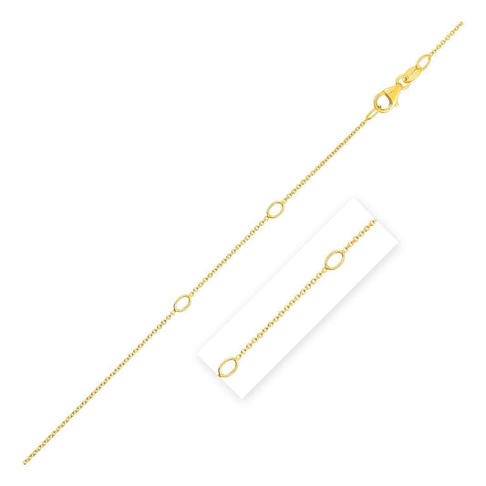 14K Yellow Gold 1.0mm Adjustable Cable Chain Necklace