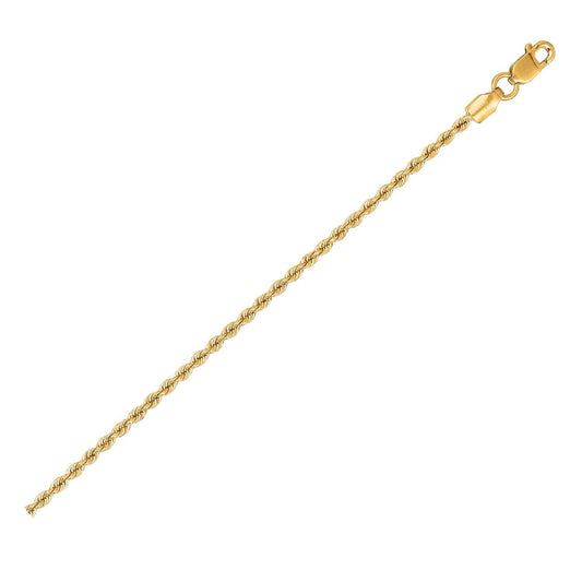 Yellow Gold Rope Chain Necklace