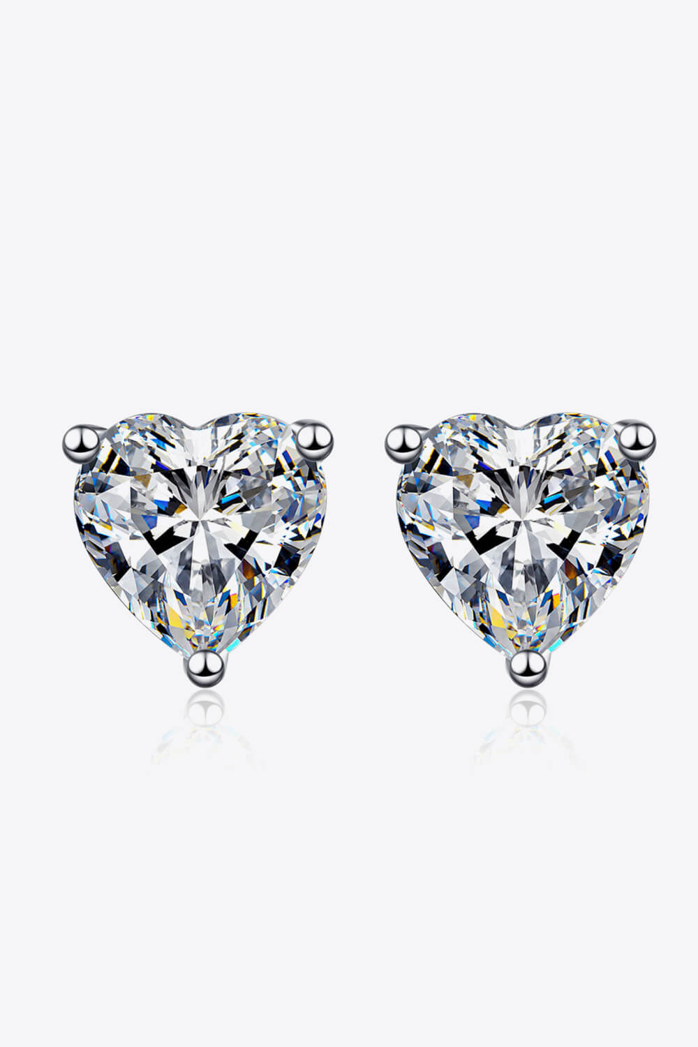 2 Carat Moissanite Heart-Shaped Stud Earrings - Undeniably LUXE