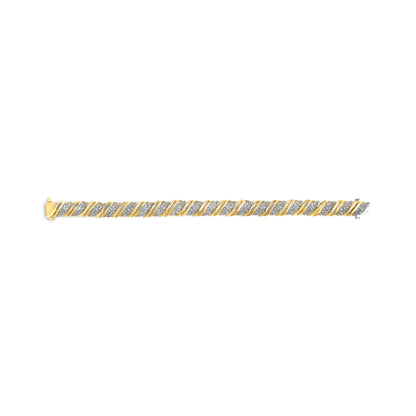 10K Yellow Gold Diamond S-Link Twist Link Bracelet