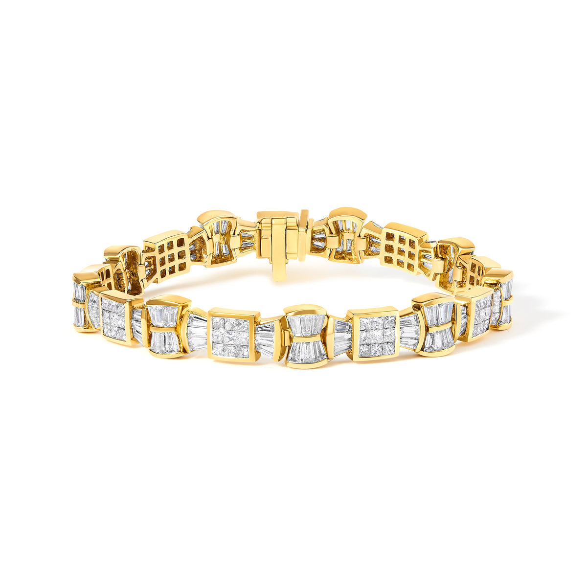 Undeniablyluxe Fine Jewelry Diamond Bow And Box Link Tennis Bracelet