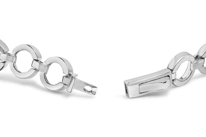 Diamond Interlinking Open Circle Link Bracelet