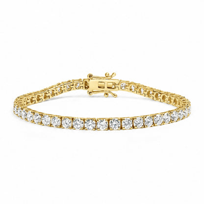 14K White Gold 2.00 Cttw Lab-Grown Round Diamond Four-Prong Tennis Bracelet