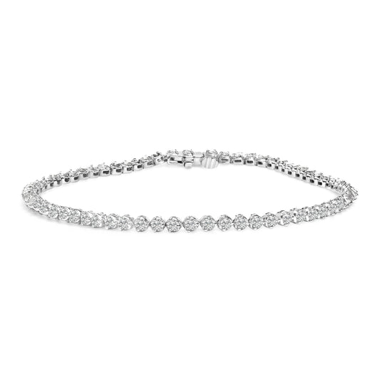 .925 Sterling Silver Diamond Tennis Bracelet