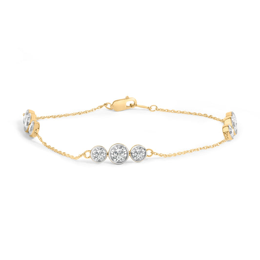 10K Yellow Gold-Plated Sterling Silver Lab-Grown Diamond Station Bracelet