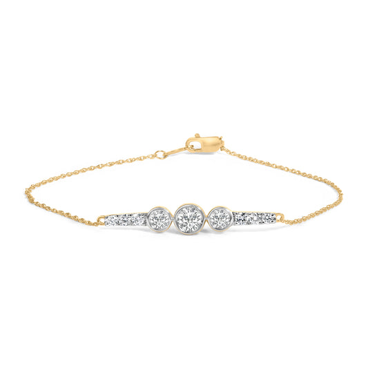 10K Yellow Gold-Plated Sterling Silver 1.0 Cttw Lab-Grown Diamond Bracelet